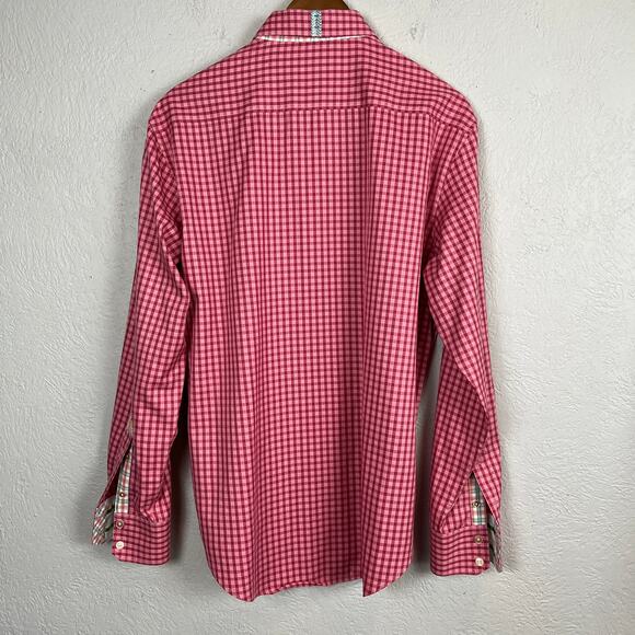 Robert Graham Checker Flip Cuff Button Up Shirt Long Sleeve - L - Picture 3 of 7